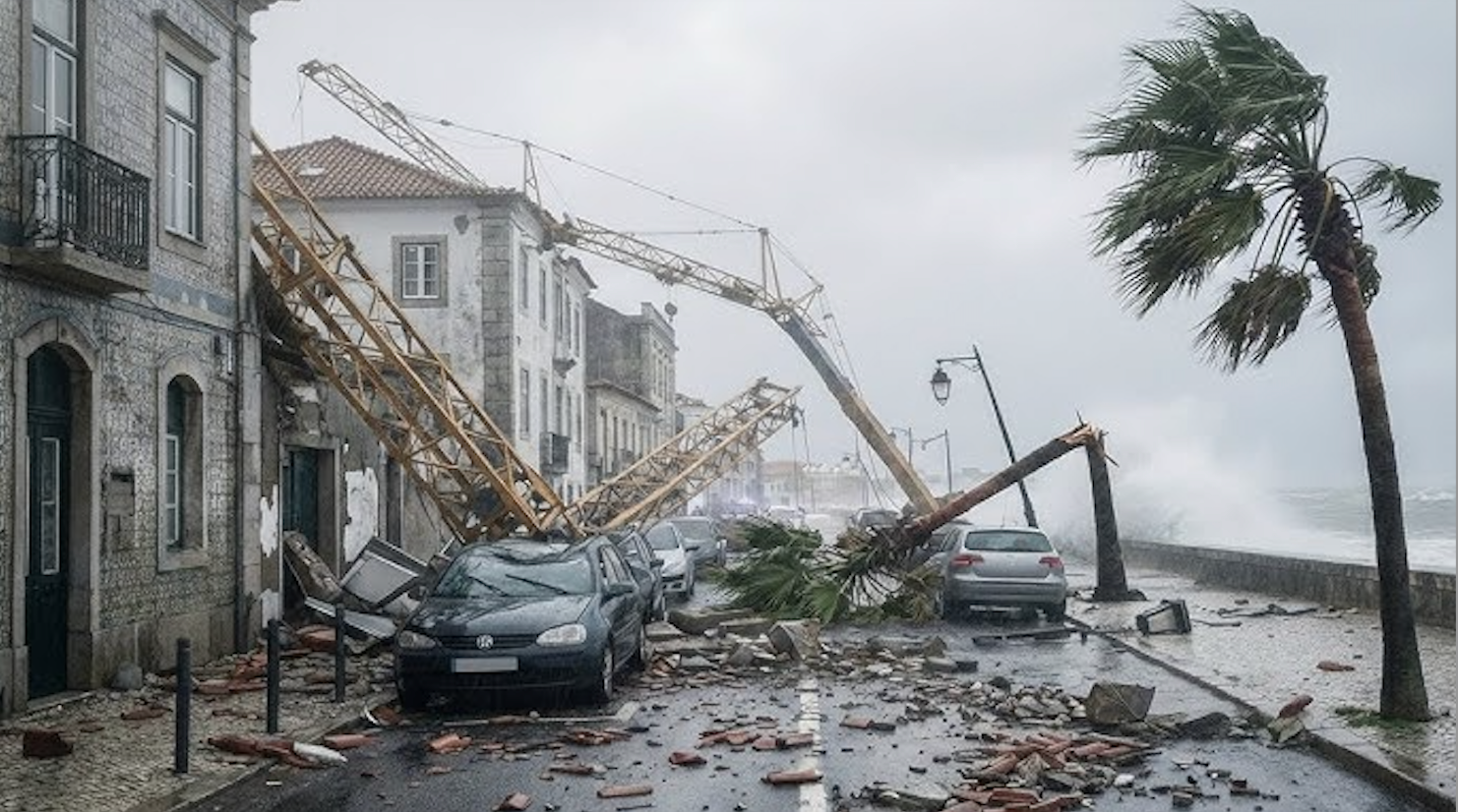 Storm Kristin hits central Portugal