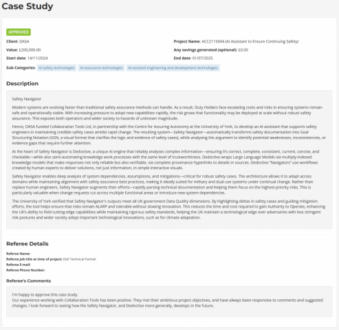 Safety Navigator Case Study (MoD)